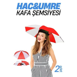 Mey İthalat® Hac Umre Kafa Şemsiyesi Güneş Koruma Şemsiyesi 2 adet 721726