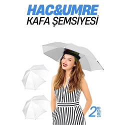 Mey İthalat® Hac Umre Kafa Şemsiyesi Güneş Koruma Şemsiyesi 2 adet 716267