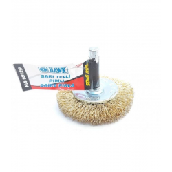 Mey İthalat® Hawk HA10129 Pimli Sarı Tel Daire Fırça 50x6 mm