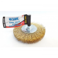 Mey İthalat® Hawk HA10131 Pimli Sarı Tel Daire Fırça 60x8 mm