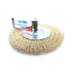 Mey İthalat® Hawk HA10135 Pimli Sarı Tel Daire Fırça 100x10 mm