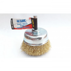 Mey İthalat® Hawk HA10147 Pimli Sarı Tel Çanak Fırça 65 mm