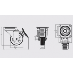 Mey İthalat® HTS 334 50X20 Tablalı Döner Frenli Teker