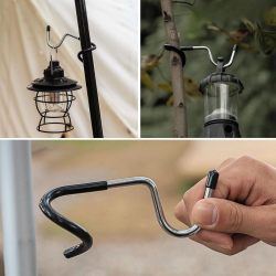 Mey İthalat® Kamp İçin Çok Fonksiyonlu S-Şekilli Direk Askısı Kaymaz Paslanmaz Çelik Eşya Asma Kancası