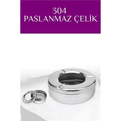 Mey İthalat® Inox Çelik Küllük – 13cm x 4 cm | Modern, Hijyenik ve Dayanıklı Tasarım 721604