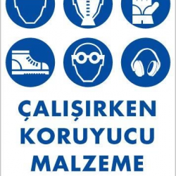 Mey İthalat® Koruyucu Malzeme Kullan Uyarı Levhası 25x35 KOD:49