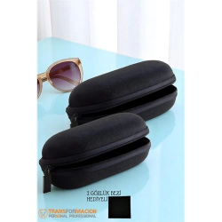 Mey İthalat® Kumaş Kaplı Gözlük Kabı  Gözlük Koruma Kılıfı 2 li SET