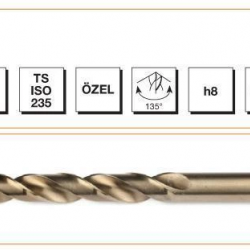 Mey İthalat® Makina Takım HSS-E Altın Seri İnox Delme Matkap Ucu 6 mm