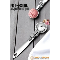 Mey İthalat® Mandallı Dondurma Kaşığı Dondurma Porsiyon Kaşığı Kurabiye Köfte Helva Porsiyonlama 721735