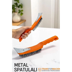 Mey İthalat® Metal Spatulalı Tel Fırça  - Kazıma Fırçası