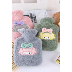 Mey İthalat®   1 Litre Polar Peluş Örgülü,Kurdeleli Saçlı Kız Model Sıcak Su Torbası