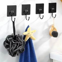 Mey İthalat®  10 Adet Duvara, Dolapa Yapışan Güçlü Yapışkanlı Siyah Duvar Askısı