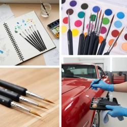 Mey İthalat® 10 Adet Hobi ve Araba Rötüş Fırça Seti – İnce Detay Boyama, Model Yapımı ve Araç Çizik Giderme İçin Çok Amaçlı Fırça Takımı