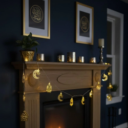 Mey İthalat®  10 Adet Sarkıtlı Karışık Ramazan Temalı LED Işık – Pilli 2 Metre Ramazan Süsü, İslami Dekorasyon, Ev ve Mekanlar İçin Dekoratif Ortam Aydınlat