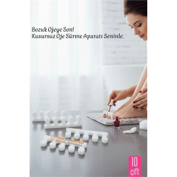 Mey İthalat® 10 Çift  Oje Sürme Aparat - Parmak Ayırıcı Sünger  Esnek Ayak Aparatı 722281