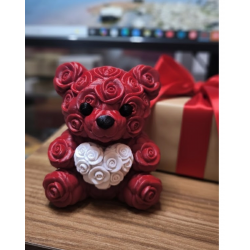 Mey İthalat® 10 cm 3D Kalp Tutan Ayıcık Dekoratif Sevgililer Günü Hediyesi