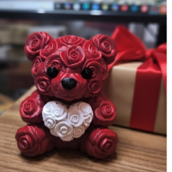 Mey İthalat® 10 cm 3D Kalp Tutan Ayıcık Dekoratif Sevgililer Günü Hediyesi