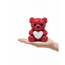 Mey İthalat® 10 cm 3D Kalp Tutan Ayıcık Dekoratif Sevgililer Günü Hediyesi