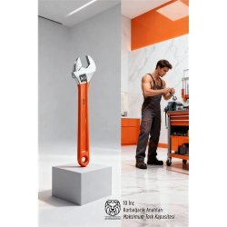 Mey İthalat® 10 İnç Kurbağacık Anahtar - Chrome Vanadium Çelik, Ergonomik İzole Saplı Ayarlı Anahtar