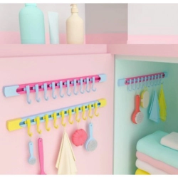 Mey İthalat® 10 Kancalı Raylı Mutfak ve Banyo Düzenleyici Askı