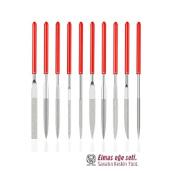 Mey İthalat® 10'lu Profesyonel Elmas Eğe Seti | Hassas Metal Ahşap Cam İşleme Törpüsü 722921