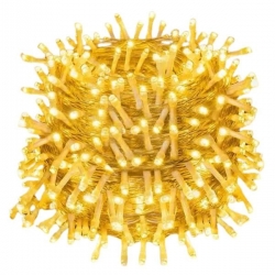 Mey İthalat® 10 Metre Günışığı Led Işık Fişli Dekoratif Sarı Ton Aydınlatma 3 Modlu Led Şerit