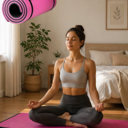Mey İthalat® 10 mm Pilates ve Egzersiz Matı Kaydırmaz Taban Konforlu Spor Minderi Hafif Taşınabilir