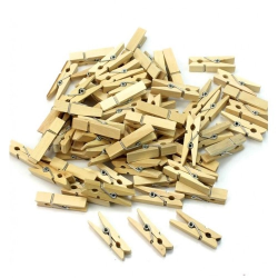 Mey İthalat® 100'lü Ahşap Mandal 2.5cm (10'lu Paket-1000 Adet)