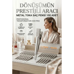Mey İthalat® 100'lü Profesyonel Alüminyum Saç Pensi Seti Metal Toka Saç Pensi  718289