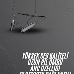 Mey İthalat® 100 Saat Bluetooth Kulaklık Dijital Göstergeli ANC Özelliği Kablolu