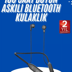 Mey İthalat® 100 Saat Kablolu Boyun Askılı Dijital Göstergeli Bluetooth Kulaklık