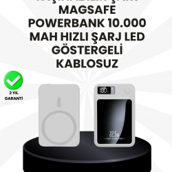 Mey İthalat® 10000mAh Kapasiteli Manyetik USB-C ve Kablosuz Powerbank W09