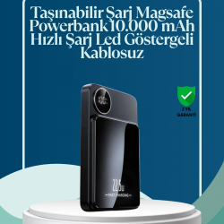 Mey İthalat® 10000mAh Kapasiteli Manyetik USB-C ve Kablosuz Powerbank W09