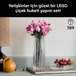Mey İthalat® 10374  iconic Botanicals Pembe Gül Buketleri 789 parça +18 yaş