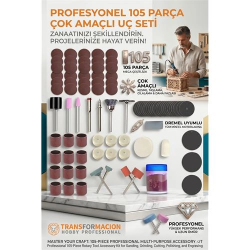 Mey İthalat® 105 Parça Profesyonel Çok Amaçlı Zımpara Taşlama Gravür Kesme Cilalama Uç Seti Dremel Uyumlu 722512