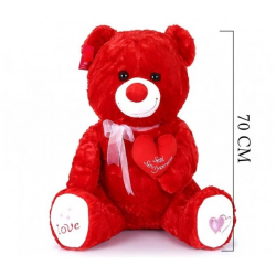 Mey İthalat® 1054 KRM TIKIL AYI 70 CM KIRMIZI