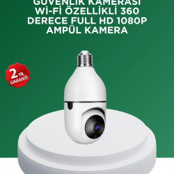 Mey İthalat® 1080P Gece Görüşlü Ampul Güvenlik Kamerası – Kablolu ve Kablosuz Seçenekli