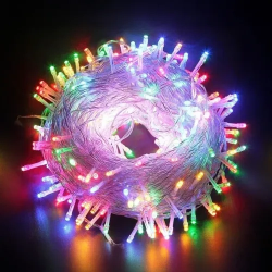 Mey İthalat® 10m 100 Led Boncuk Lamba RGB Işık Şeffaf Kablo