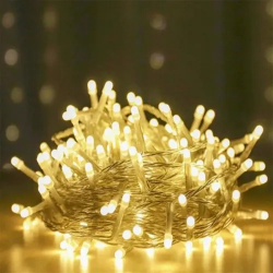 Mey İthalat® 10m 100 LED Damla Uçlu Beyaz Işık Şeffaf Kablo
