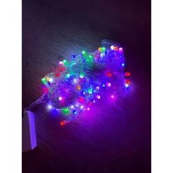 Mey İthalat® 10m 100 Led Damla Uçlu RGB Işık Şeffaf Kablo