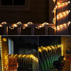 Mey İthalat® 10m 100 LED Solar Led Işık Gün Işığı Şeffaf Kablolu