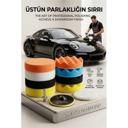Mey İthalat® 11 Parça Polisaj Sünger Seti 115mm - Matkap Uyumlu M14 Pasta Cila ve Parlatma Kiti 723105