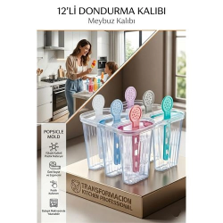 Mey İthalat® 12'lı Dondurma ve Meybuz Kalıbı | Sağlıklı Ev Yapımı Atıştırmalık Seti  721453
