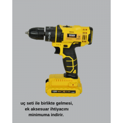 Mey İthalat® 12V Akülü Matkap | 20-30 Nm Tork, Çift Hız Ayarı ve LED Işık