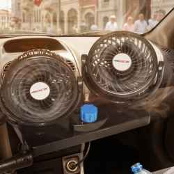 Mey İthalat® 12V Araç İçi Vantilatör Çift Modlu Döner Başlıklı Oto Fan