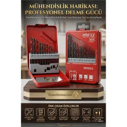 Mey İthalat® 13 Parça 1.5-6.5 mm Alüminyum Metal Ağaç HSS Uçlu DIN 338RN Matkap Ucu Seti 723032