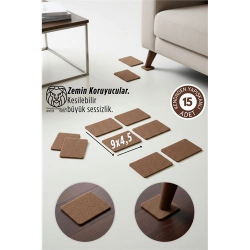 Mey İthalat® 15’li Premium Zemin Koruyucu Keçe 9x4,5 cm Mobilya Ayak Koruyucu