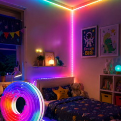 Mey İthalat® 16 Milyon Renk RGB Neon Şerit Led İç ve Dış Mekan Dekor Işığı