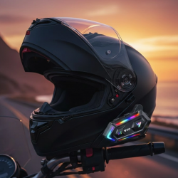 Mey İthalat® 16 Mod RGB Işıklı Motosiklet Intercom Çift Telefon Destekli