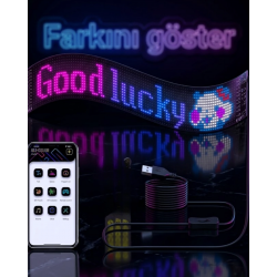 Mey İthalat® 16x96 RGB LED Matrix Panel 60 cm Esnek Yapı Uygulama Kontrollü Kayan Yazı Ekranı